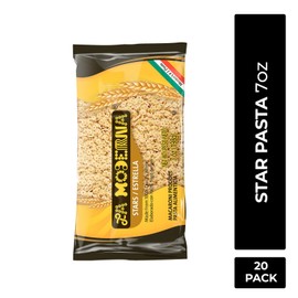 LA MODERNA, Estrella, Pasta, Hecha con Sémola de Trigo Durum, Enriquecida con Vitaminas y Hierro, 7 oz, Pack de 20