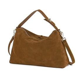 DONNAIN Premium Suede Crossbody Bags for Women, Slouchy Suede Shoulder Bag with Adjustable Strap and Tote Handbag, camel