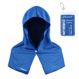 CHEMLUK Cooling Hoodie Towel - Cooling Towels for Neck and Face, Instant Cool When Wet, UPF 50 Sun Protection, Cool Towel for Hot Weather, Great for Sports, Gym, Golf, Camp - Blue (47x12)