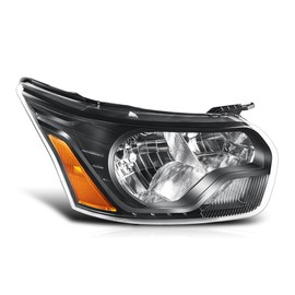 [Right/Passenger Side] Headlight Assembly Compatible with 15-23 Ford Transit 150 250 350,Black Housing