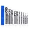 ASNOMY 10pcs 4-Flute End Mill Set, Metric CNC Milling Cutter