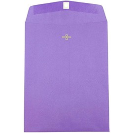 JAM PAPER Open End Catalog Envelopes with Clasp Closure - 228.6 x 304.8 mm (9" x 12") - Violet Purple Recycled - 50/Pack