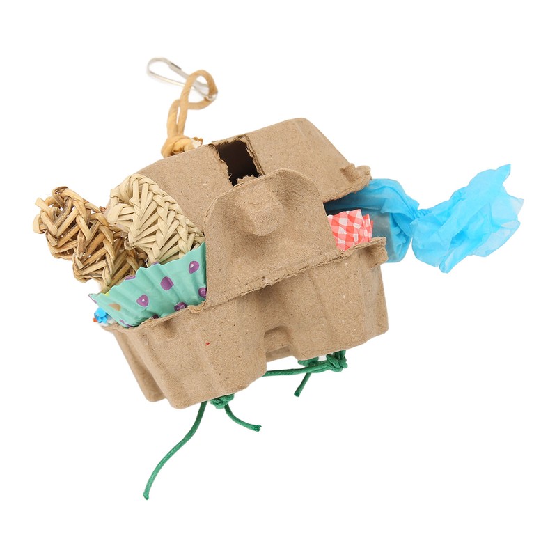 Bird Foraging Box Toys Fun Colorful Shredding Paper Sola Wood