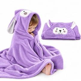 ROMASA - Toalla de baño para bebé, Ultra Suave, con Capucha, Altamente Absorbente, Regalo de Ducha para niños y niñas, 69.85 x 139.7 cm (púrpura)