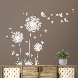 Wall Tattoo Dandelion Wall Sticker Dandelion Wall Sticker Flowers Wall Sticker Bedroom for Kitchen Bathroom Hallway Window Door