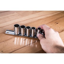 STEELMAN 95679 6-Piece 3/8-Inch Drive Steel Socket Rail