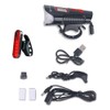 Bike Light Set,Bicycle Headlight with Horn andSpeedometer Odometer,USB Rechargeable Bicycle