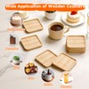 8 PCS Bamboo Coasters for Crafts, Wooden Coasters Set for