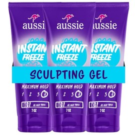 Aussie Instant Freeze Sculpting Maximum Hold Hair Gel with Jojoba Oil, Sea Kelp and Australian Aloe, 7 Oz (Triple Pack)