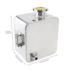 DriSentri 2.5L Universal Coolant Radiator Overflow Expansion Tank Reservoir Recovery Water Tank Bottle for Car Truck Boat, Auxiliary Coolant Overflow Tank (Sliver)