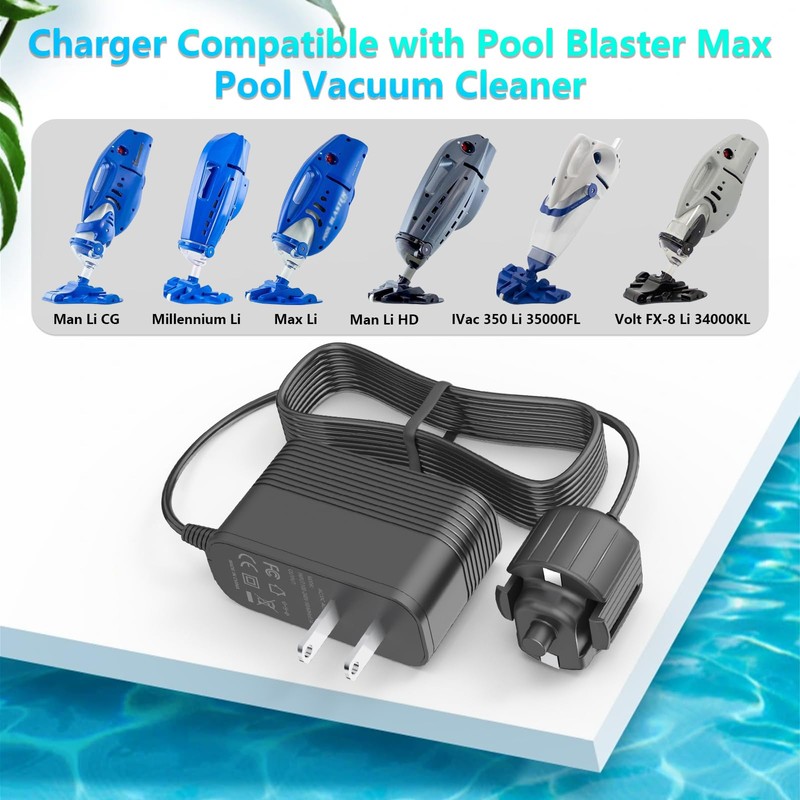 Charger for Pool Blaster Pool Vacuum Compatible with Max Li,