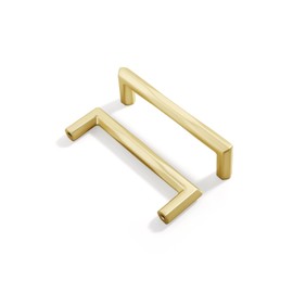 Kcmwsy Brushed Gold Cabinet Pulls Kitchen Cabinet Handles Drawer Pulls Dresser Knobs Modern Cabinet Hardware (10 Pack, Matte Gold, Centre Distance: 96mm/3.77in)