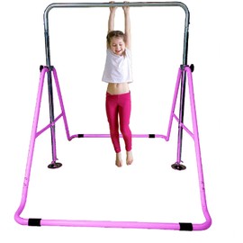 JungleKids Expandable Gymnastics Bars Junior Training Kip Bar Adjustable Height Horizontal Bars Children Folding Training Monkey Bars Child Gym Climbing Tower Playground Balance Bar for Kids Gymnasts