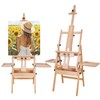Somime Large Horizontal Wooden H-Frame Studio Easel with Storage Drawer