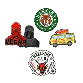 Cinereplicas Stranger Things - Set of 4 Pins Stranger Things Season 4 - 3 cm - Licence Officielle, Zinc