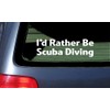 I'd Rather Be Scuba Diving White Vinyl Sticker