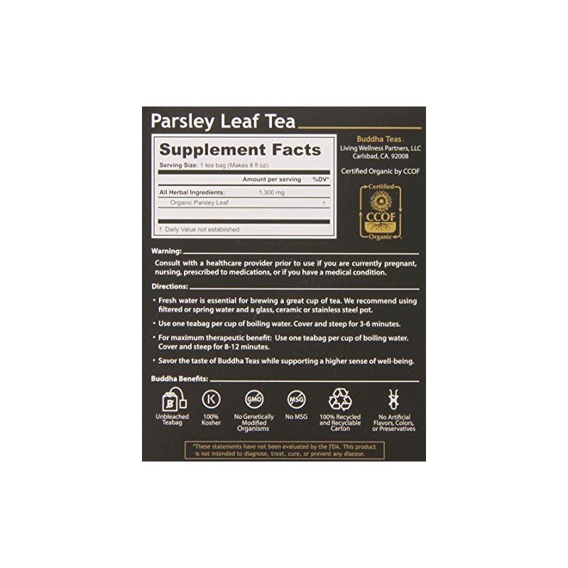 Buddha Teas Parsley Leaf Tea, 18 Count (Pack of 6)