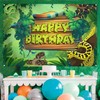 Reptile Snake Happy Birthday Banner Backdrop Jungle Wild Party Banner