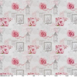 ANRO Oilcloth Tablecloth, Washable, Roses, Country House Antique Style, Grey, 180 x 140cm