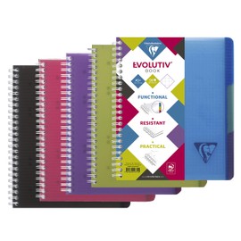 Clairefontaine 329755C Evolutiv Book (with Index, DIN A5, 14.8 x 21 cm, Squared with Margin, 90 Sheets) Assorted Colours