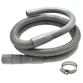Universal Washing Machine Drain Hose - 10 Ft Discharge Hose with Long Hook - Corrugated and Flexible Washing Machine Hose Drain Replacement with Clamp