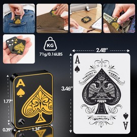 Metal Fidget Toys Adults EDC Fidget Slider Poker Push Card Magnetic Toys for Adults for Anxiety and Stress Relieve Autism ADHD Cool Gadgets for Desk-Poker A Black