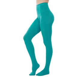HeyUU Women’s Colourful, Semi-Opaque Support Tights, 80 Denier, Microfiber, Green