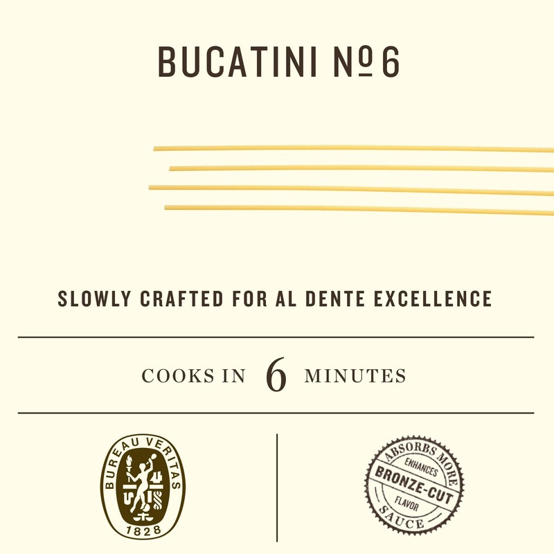 Rummo Bucatini Pasta N.6 - Bucatini Pasta Noodles, Dry Pasta,