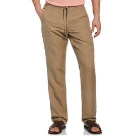 Cubavera Men's Linen-Blend Pants with Drawstring (Size Small - 5X Big & Tall), Medium/30" Inseam, Timber Wolf Brown