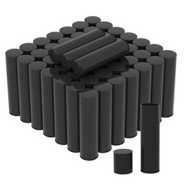 Zenihol BPA Free Empty Lip Balm Tubes Bulk, 50 Count with Leak-proof Caps (Black, 50Pcs)