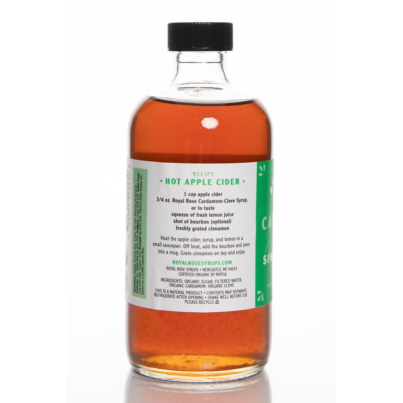 ROYAL ROSE Organic Cardamom Clove Simple Syrup, 8 OZ