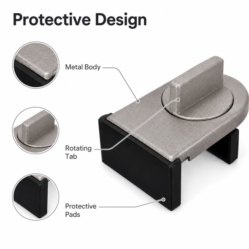 Sliding Window Safety Lock for Childproofing – No-Drill Adjustable Stopper