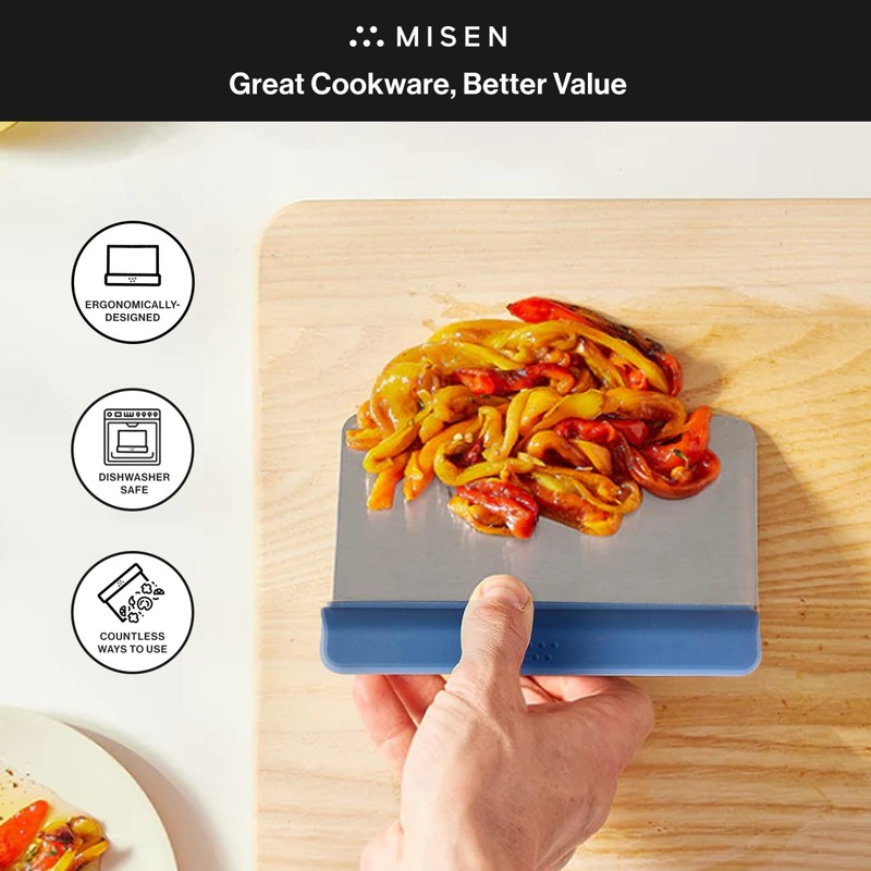Misen Stainless Steel Bench Scraper - Versatile Food Scraper with