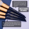 LORYP Makeup Brushes Set Labeled 18 Piece Face and Eye