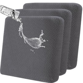 Outdoor Waterproof Couch Cushion Covers, Stretch Individual Patio Chair Cushion Outdoor Seat Cushion Pad Replacement Sofa Cushion Protector Sofa Slipcover(Dark Gray,3Pcs)