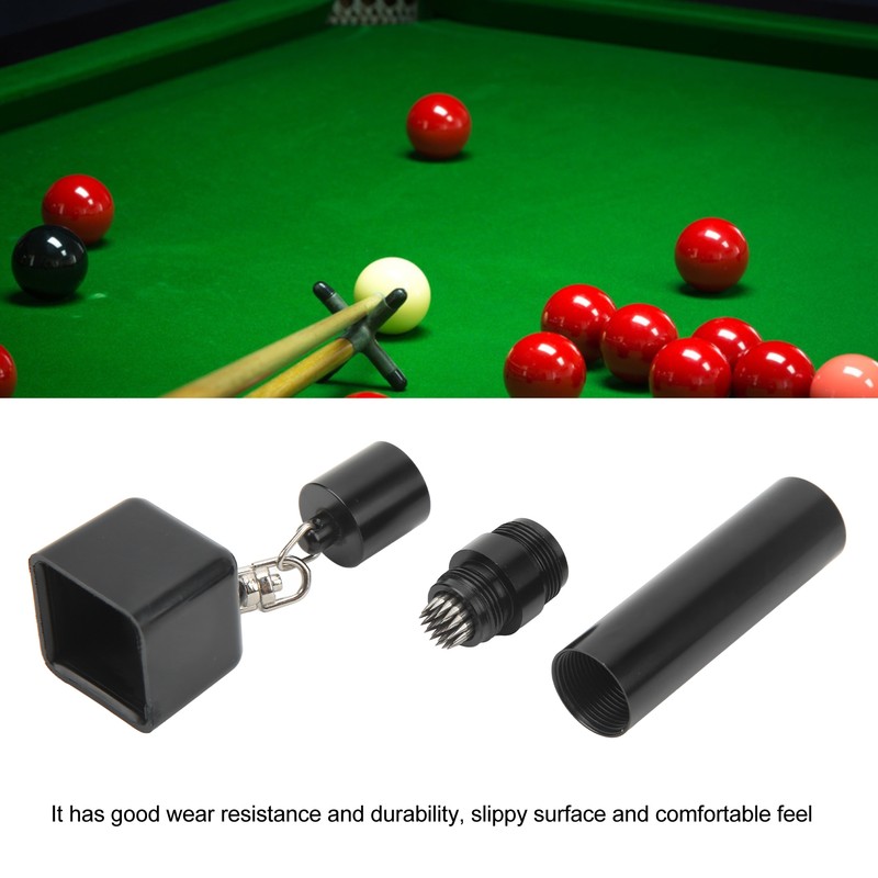 Billiard Cue Stick Tip Chalk Holder 3 in 1 Portable