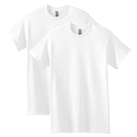 Gildan Men's Heavy Cotton T-Shirt, Style G5000, Multipack, White (2-Pack), Large