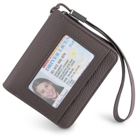 XINNSTAR Small Wallet for Women, Genuine Leather RFID Blocking Credit Card Holder Slim Compact Coin Purse Women's Wallets with ID Window 8 Card Slots