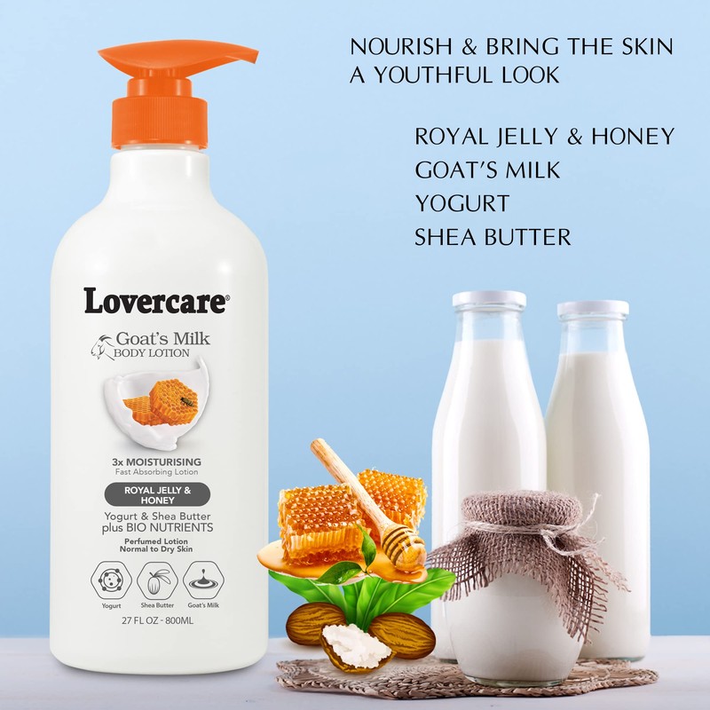 Lovercare Goat Milk Body Lotion for Dry Skin Royal Jelly