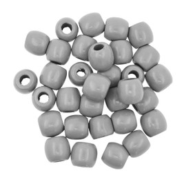 Mandala Crafts 200 Gray Large Hole Barrel Wooden Beads for Crafts Macrame DIY Jewelry Braid Dreadlock Hair Beads