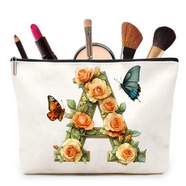 Joybble Geburtstagsgeschenke für Frauen Mädchen, personalisierte Make-up-Tasche, Geschenke für Frauen, A-S Make-up-Tasche, a, Kosmetikkoffer