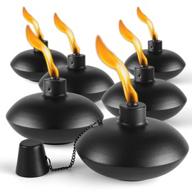 ZSZMFH 6 Pack Metal Table Top Torches,18 oz Citronella Torches for Outside， Refillable Citronella Flame Light Torch with Wicks and Covers, Landscape Lanterns Torches for Party, Garden Decor，DIY .
