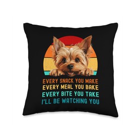 Silky Terrier Puppy Silkie Dog Mom Dad Mam Present Terrier Puppy or Silkie Dog Mom Dad Mama Presents Throw Pillow, 16x16, Multicolor