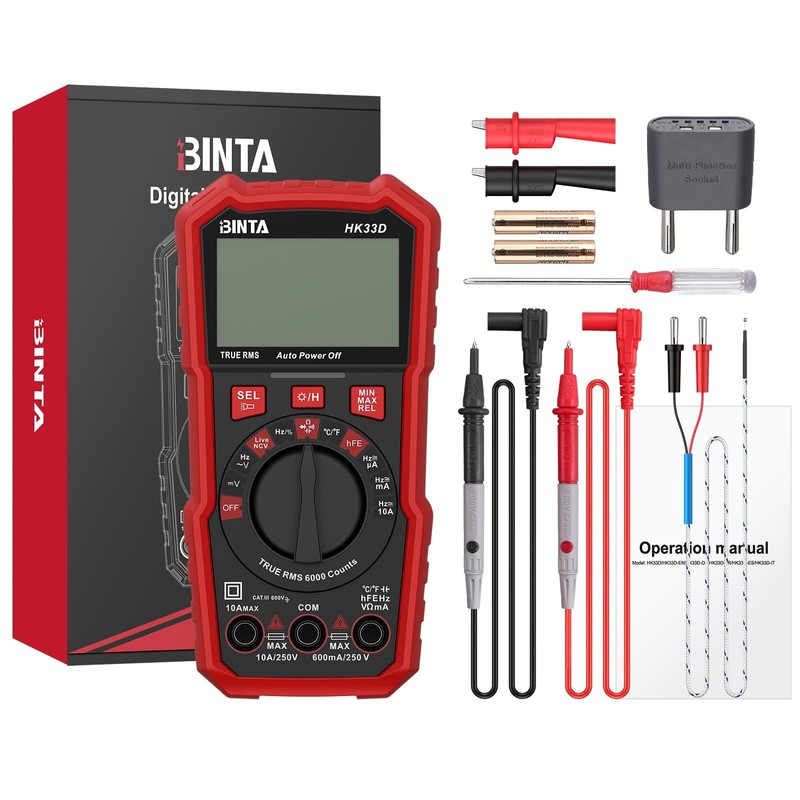 BINTA 6000 Counts Digital Multimeter with DC AC Voltmeter and