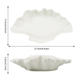 XISEZIUO Seashell Ceramic Decorative Bowl, Elegant Shell Jewelry Dish for Rings, Trinkets, and Small Items, Unique Glazed Shell Tray for Home Decor, Bathroom, Vanity, or Gifting