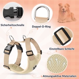 SlowTon Dog Harness for Dogs, No Pull Safety Harness, Small and Medium Dogs, Chest Harness, Soft, Padded, Breathable