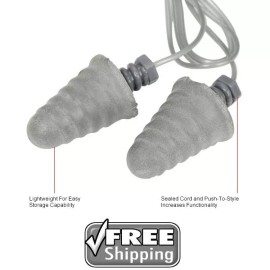 3M E-A-R Skull Screws Corded Earplugs | 20 Pack | 32dB Grey Foam P1301 Ear Plugs