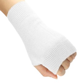 Larcele Cashmere Gloves, Fingerless Hand Warmers for Women BZST-02 - White