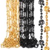 Kenning 24 Pcs Football Helmet Beaded Necklaces Bulk,Black,Gold