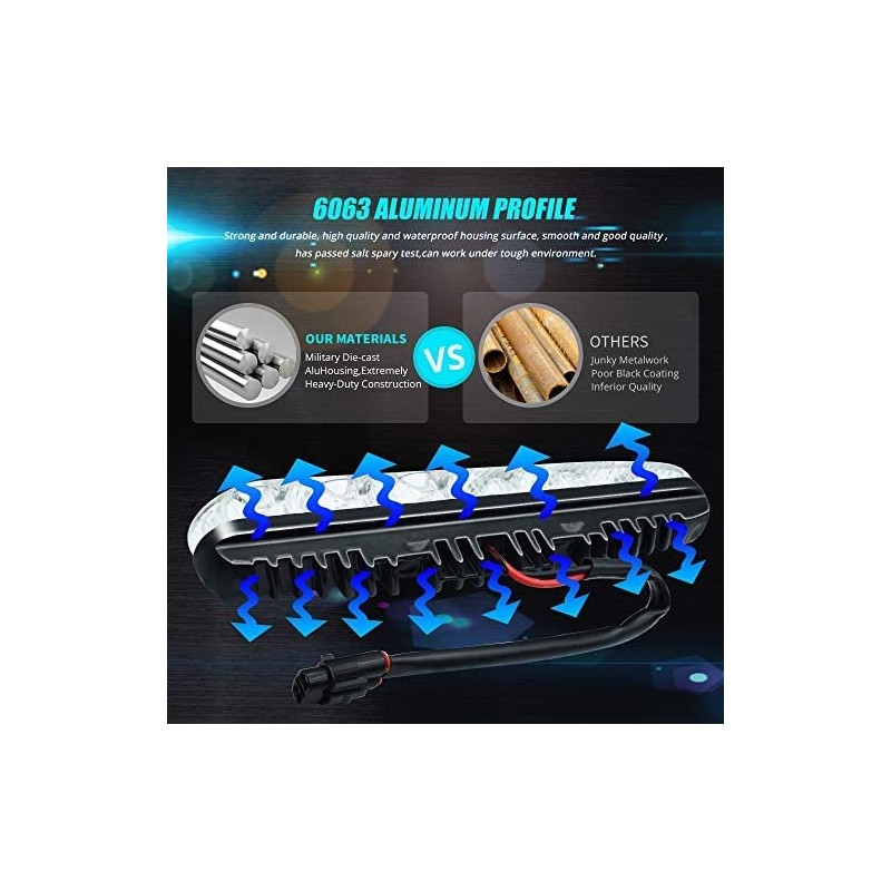 Universal Daytime Running Lights 6 LEDs High/Low Beam LED DRL
